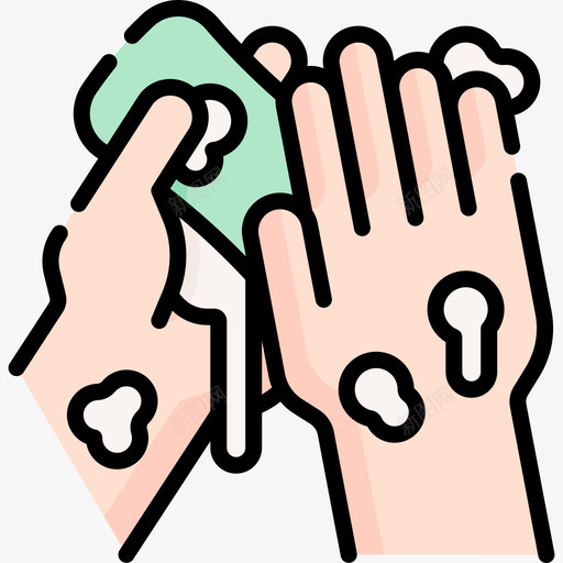 洗手卫生和消毒4线性颜色svg_新图网 https://ixintu.com 洗手 卫生 消毒 线性 颜色