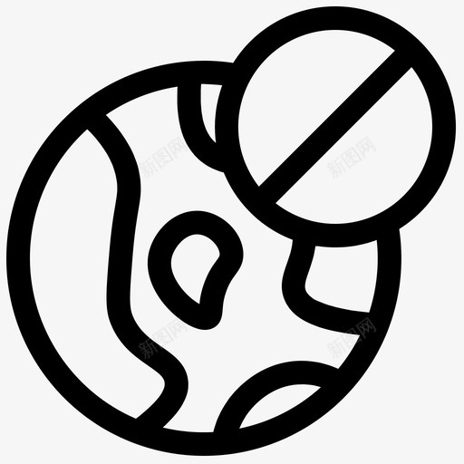 全球阻止禁用svg_新图网 https://ixintu.com 全球 阻止 禁用 地球 地图 导航 粗体 lineset534