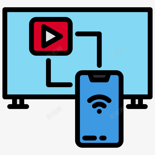 智能电视物联网155线性彩色svg_新图网 https://ixintu.com 智能 电视 联网 线性 彩色