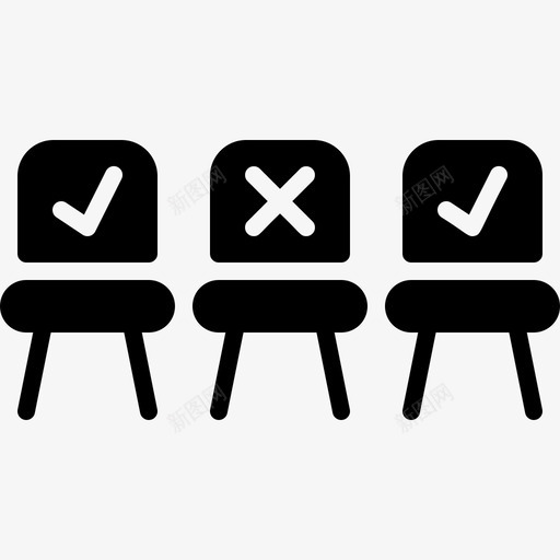 椅子社交距离6填充svg_新图网 https://ixintu.com 椅子 社交 距离 填充