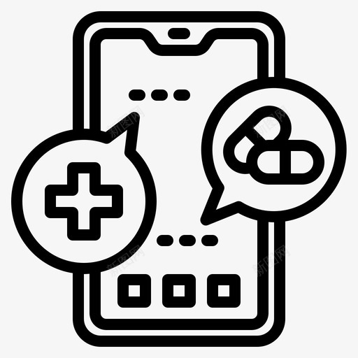 移动电话医疗保健17线性svg_新图网 https://ixintu.com 移动电话 医疗保健 线性
