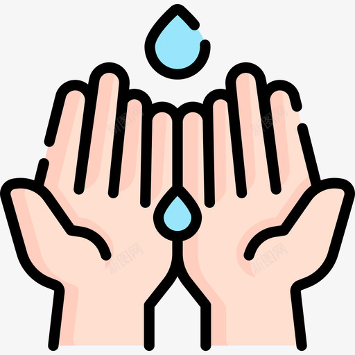洗手卫生消毒4线色svg_新图网 https://ixintu.com 洗手 卫生 消毒 线色