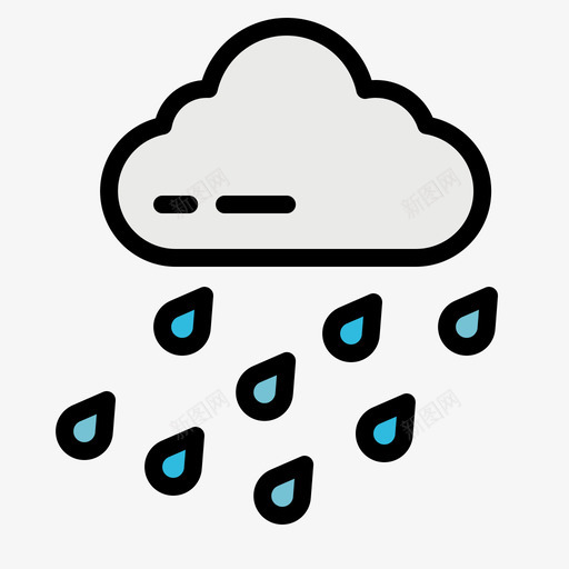 雨自然灾害45线颜色svg_新图网 https://ixintu.com 自然灾害 颜色