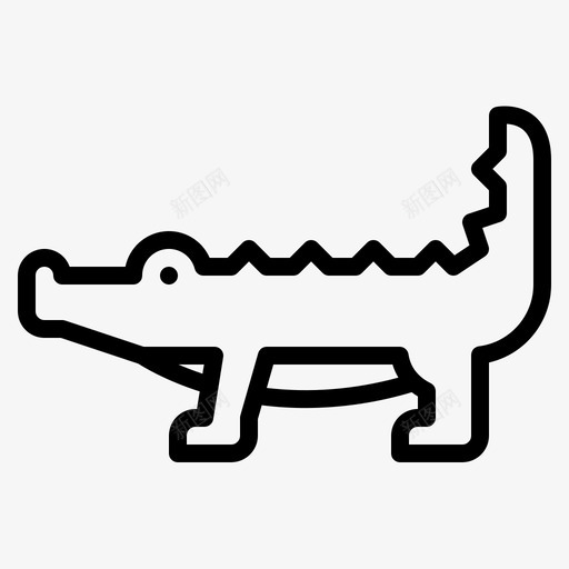 鳄鱼动物44轮廓svg_新图网 https://ixintu.com 鳄鱼 动物 轮廓