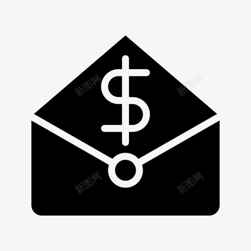 业务收入信件svg_新图网 https://ixintu.com 业务 收入 信件 邮件 消息 营销 字形