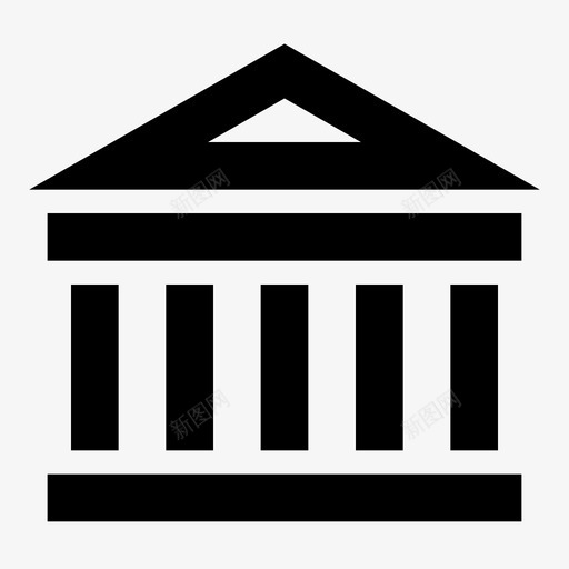 城市银行建筑svg_新图网 https://ixintu.com 城市 银行 建筑 房产 房子 货币 轮廓 24像素