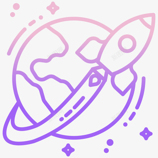 火箭太空232轮廓梯度svg_新图网 https://ixintu.com 火箭 太空 轮廓 梯度
