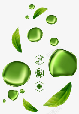 树透明抠图免扣绿色植物叶子草画板精图标