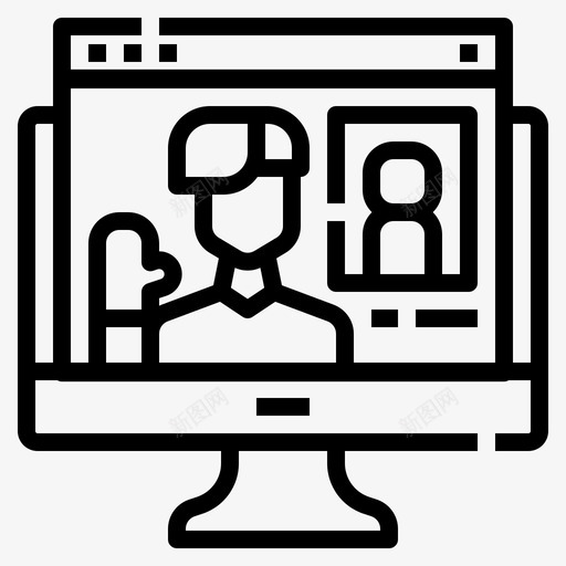 视频会议家庭活动直线svg_新图网 https://ixintu.com 视频会议 家庭 活动 直线