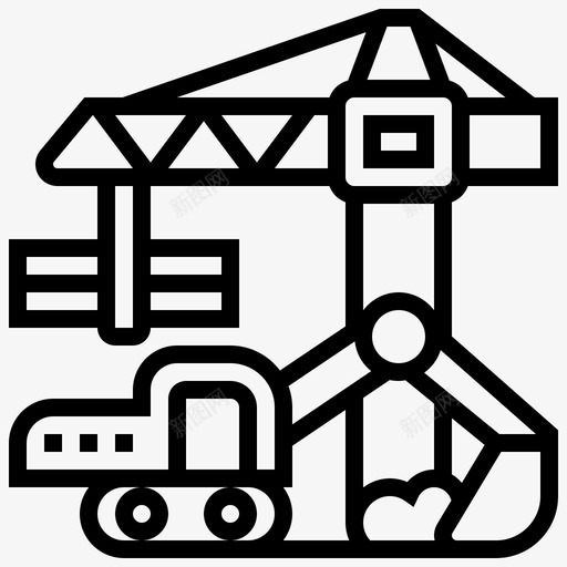 建筑建筑100线性svg_新图网 https://ixintu.com 建筑 线性