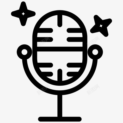 麦克风音乐音乐加粗线条集158svg_新图网 https://ixintu.com 音乐 麦克风 加粗 粗线条