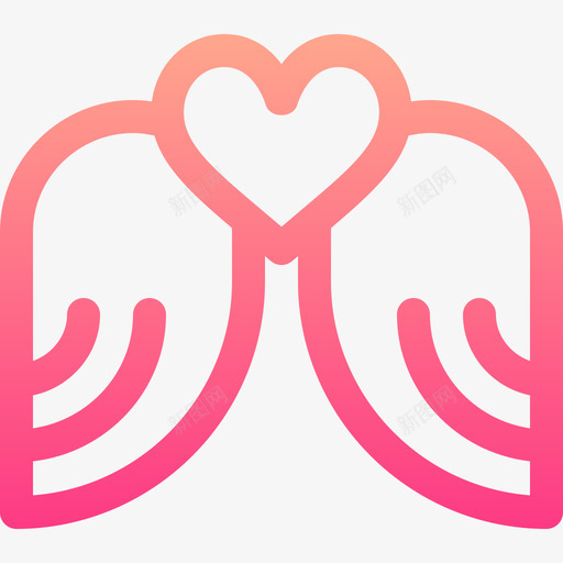 心的翅膀爱177线性颜色svg_新图网 https://ixintu.com 翅膀 线性 颜色
