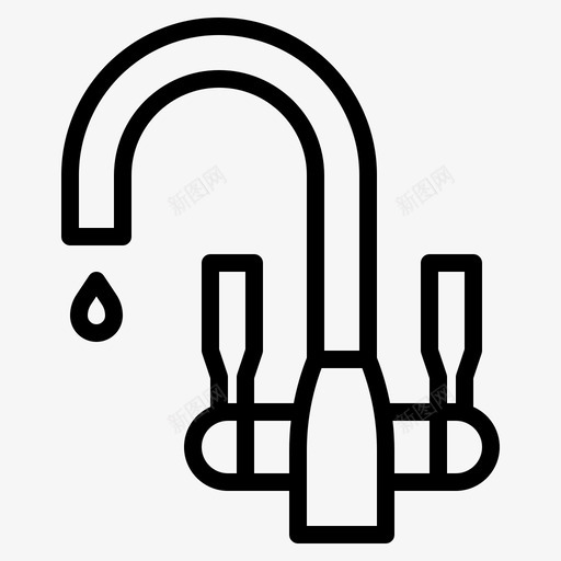 水龙头厨房水管svg_新图网 https://ixintu.com 水龙头 厨房 水管 洗衣机 烹饪 轮廓 图标