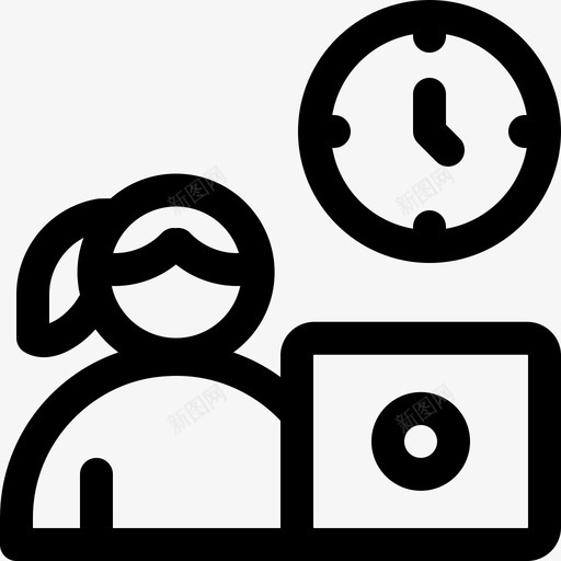 时间管理在家工作44线性svg_新图网 https://ixintu.com 时间管理 在家 工作 线性