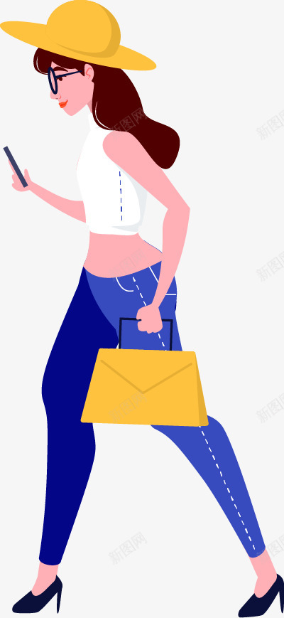 低头看手机行走的女士扁平UI人物免扣免扣扁平等距插png免抠素材_新图网 https://ixintu.com 免扣 扁平 低头 看手 机行 走的 女士 UI 人物 等距