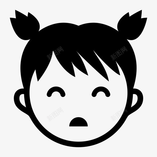 宝贝可爱化身娃娃脸svg_新图网 https://ixintu.com 宝贝 可爱 女孩 化身 娃娃脸