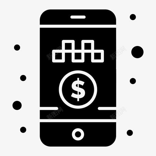 在线在线出租车预订支付现金svg_新图网 https://ixintu.com 在线 出租车 预订 支付 现金 付款 乘车 服务 实心 字形