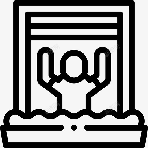 窗户窗户和阳台上的人1线性svg_新图网 https://ixintu.com 窗户 阳台 台上 线性