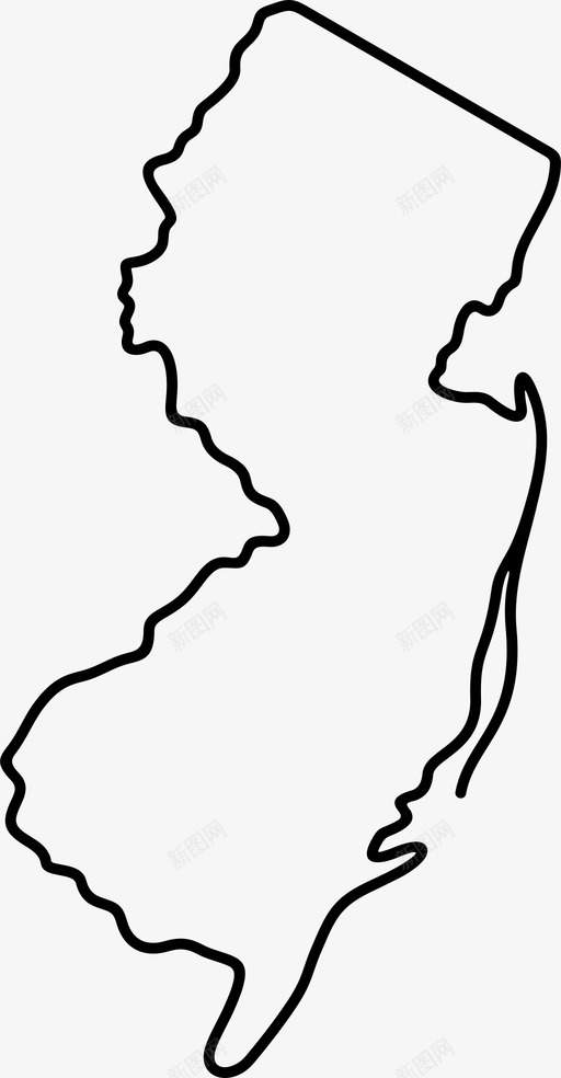 新泽西州美国地图svg_新图网 https://ixintu.com 新泽西州 美国 地图