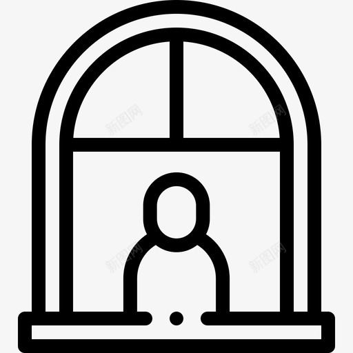 窗户窗户和阳台上的人1直线svg_新图网 https://ixintu.com 窗户 阳台 台上 直线