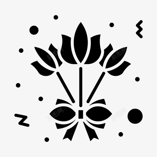 花束花玫瑰svg_新图网 https://ixintu.com 花束 玫瑰 妇女节 实心 雕文