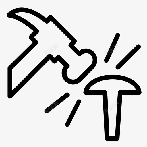 木工锤子钉子svg_新图网 https://ixintu.com 木工 钉子 钉钉子 锤子