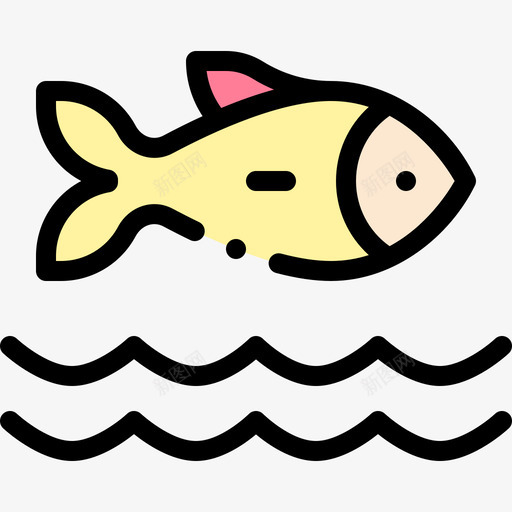 鱼负责任消费1线色svg_新图网 https://ixintu.com 负责任 消费 线色