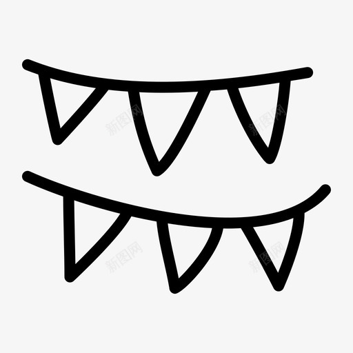 彩旗装饰旗帜svg_新图网 https://ixintu.com 派对 彩旗 装饰 旗帜 绳子 抽丝