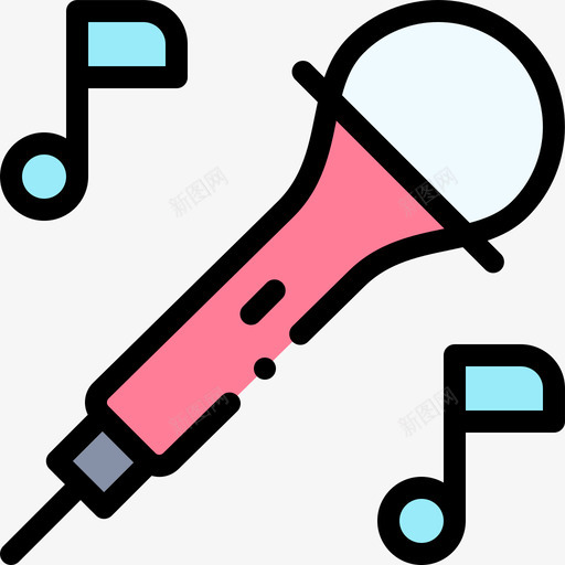卡拉OK家庭休闲活动1线性颜色svg_新图网 https://ixintu.com 卡拉 OK 家庭 休闲活动 线性 颜色