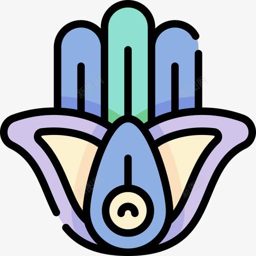 Hamsa瑜伽40线性颜色svg_新图网 https://ixintu.com Hamsa 瑜伽 线性 颜色