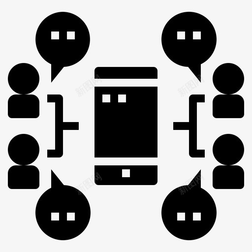 群聊在家工作80填充svg_新图网 https://ixintu.com 群聊 在家 工作 填充
