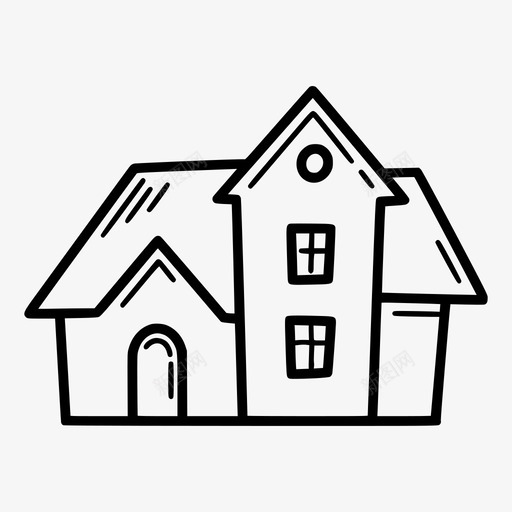 旧房子废弃的房子住宅svg_新图网 https://ixintu.com 房子 旧房 废弃 住宅 可怕 万圣节 线图 图标