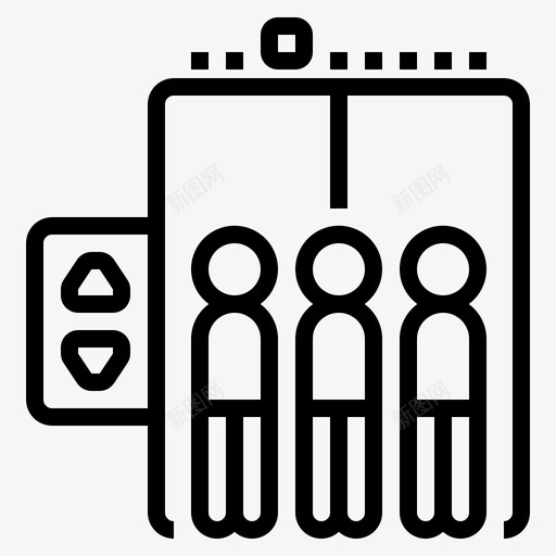 电梯商务酒店svg_新图网 https://ixintu.com 电梯 酒店 商务 轮廓 图标