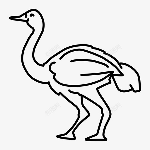 鸵鸟动物鸟svg_新图网 https://ixintu.com 鸵鸟 动物 羽毛 家禽