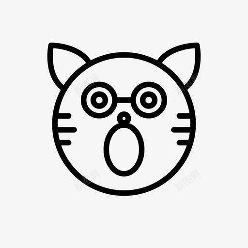 老虎惊讶动物svg_新图网 https://ixintu.com 老虎 表情 惊讶 动物 害怕 1行