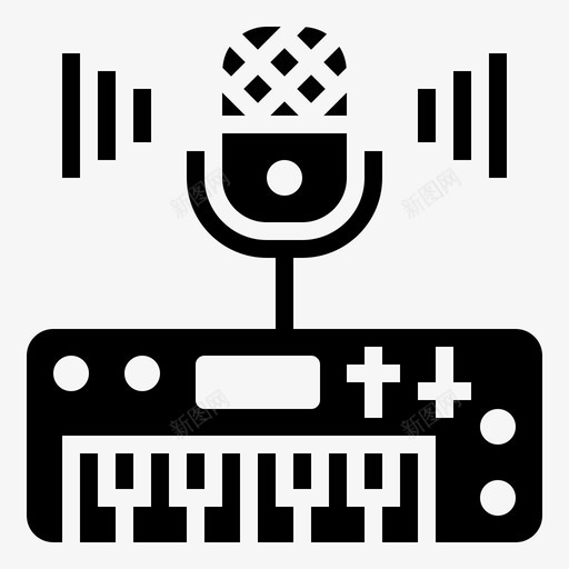 语音合成器麦克风钢琴svg_新图网 https://ixintu.com 语音 合成器 麦克风 钢琴 声音 识别 字形