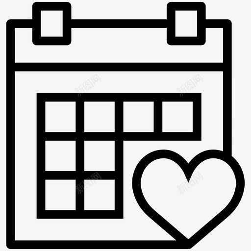 结婚日期周年纪念日日历svg_新图网 https://ixintu.com 日期 结婚 周年 周年纪念 纪念日 日历 情人节