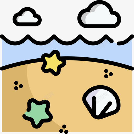 海滩夏日派对45线性颜色svg_新图网 https://ixintu.com 海滩 夏日 派对 线性 颜色
