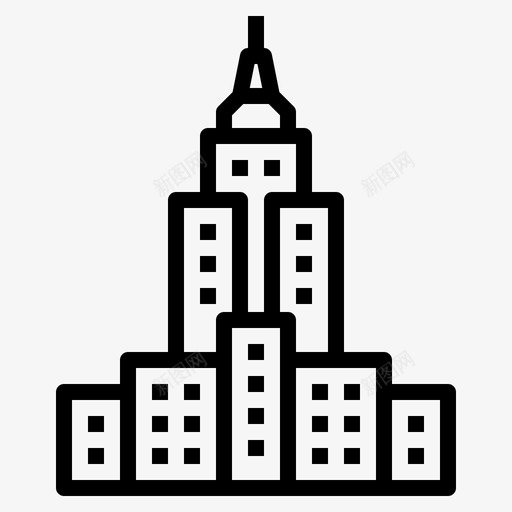 帝国大厦城市纽约svg_新图网 https://ixintu.com 帝国 大厦 城市 纽约 地标