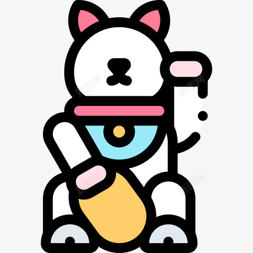 幸运猫好运4直线颜色svg_新图网 https://ixintu.com 幸运 好运 直线 颜色