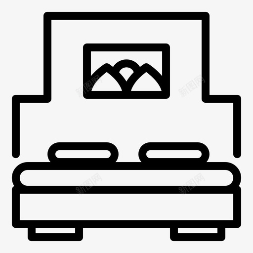 酒店客房公寓床svg_新图网 https://ixintu.com 酒店 客房 公寓