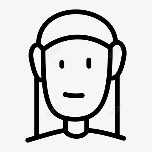 人物画长发svg_新图网 https://ixintu.com 人物 长发 微笑 人物画