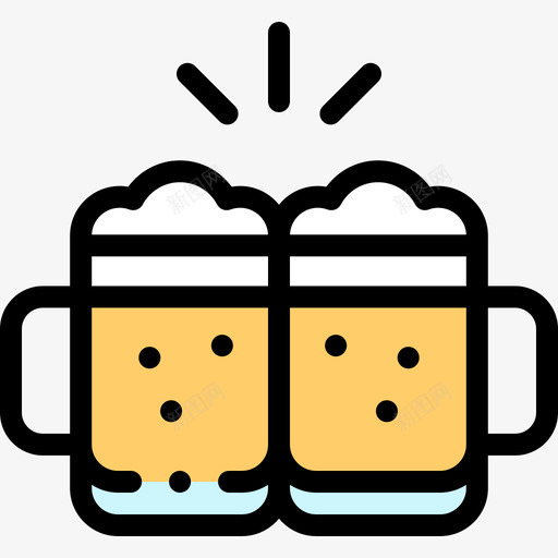 啤酒杯好运4线性颜色svg_新图网 https://ixintu.com 啤酒杯 好运 线性 颜色