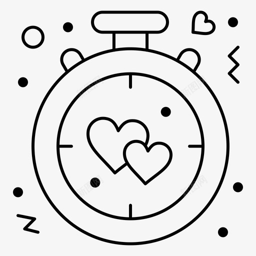 时钟闹钟心svg_新图网 https://ixintu.com 时钟 闹钟 浪漫 情人节 细线