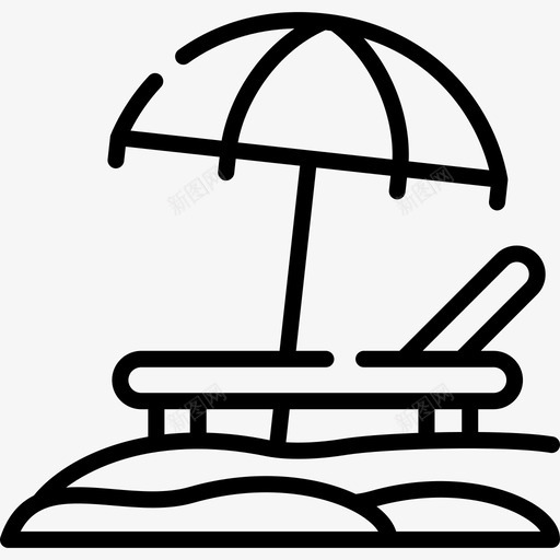 日光浴床热带目的地直线型svg_新图网 https://ixintu.com 日光浴 热带 目的地 直线 线型