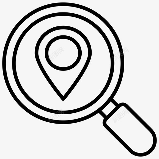 搜索位置查找gps查找位置svg_新图网 https://ixintu.com 搜索 位置 查找 导航 gps 方向 地图 航线 图标
