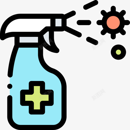 杀菌剂卫生和DSI感染1线性颜色svg_新图网 https://ixintu.com 杀菌剂 卫生 DSI 感染 线性 颜色