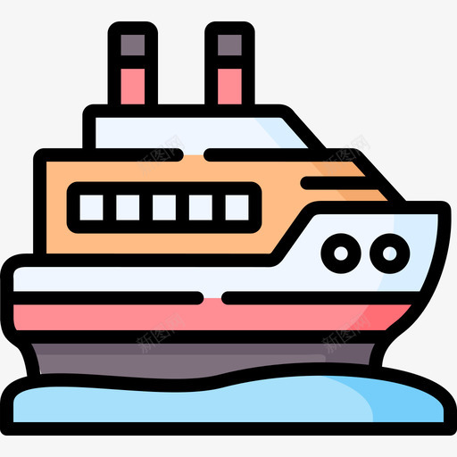 Yatch热带目的地1线性颜色svg_新图网 https://ixintu.com Yatch 热带 目的地 线性 颜色