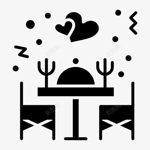 晚餐餐厅爱情svg_新图网 https://ixintu.com 晚餐 餐厅 爱情 餐桌 情人节 实心 字形