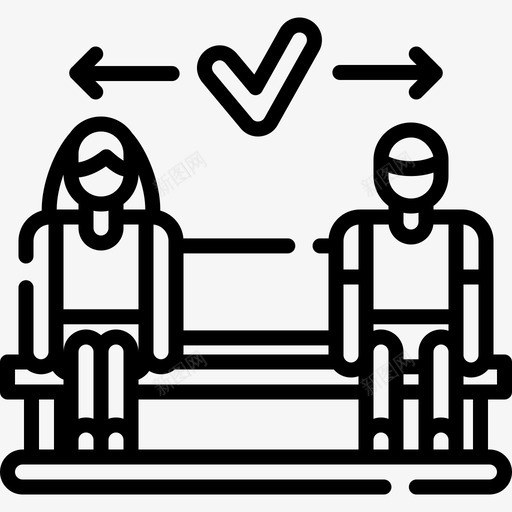 保持距离社会距离7直线svg_新图网 https://ixintu.com 距离 保持 社会 直线